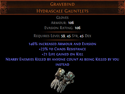 Gravebind Hydrascale Gauntlets Attribute