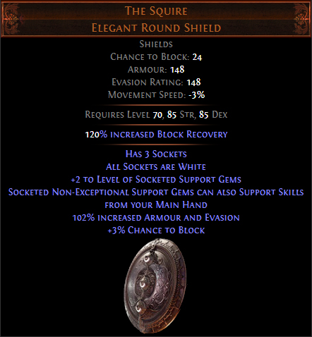 The Squire Elegant Round Shield Attribute