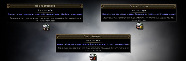 Path of Exile Delirium Orbs of Delirium