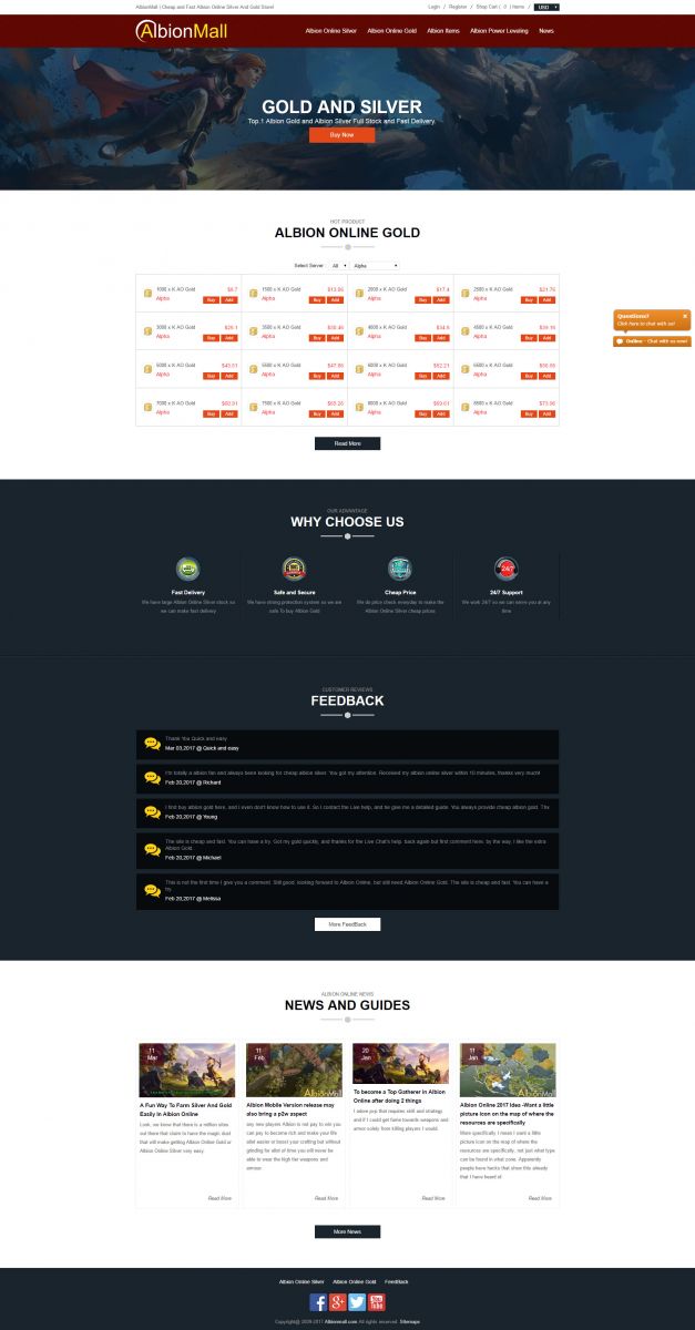 AlbionMall homepage pc show