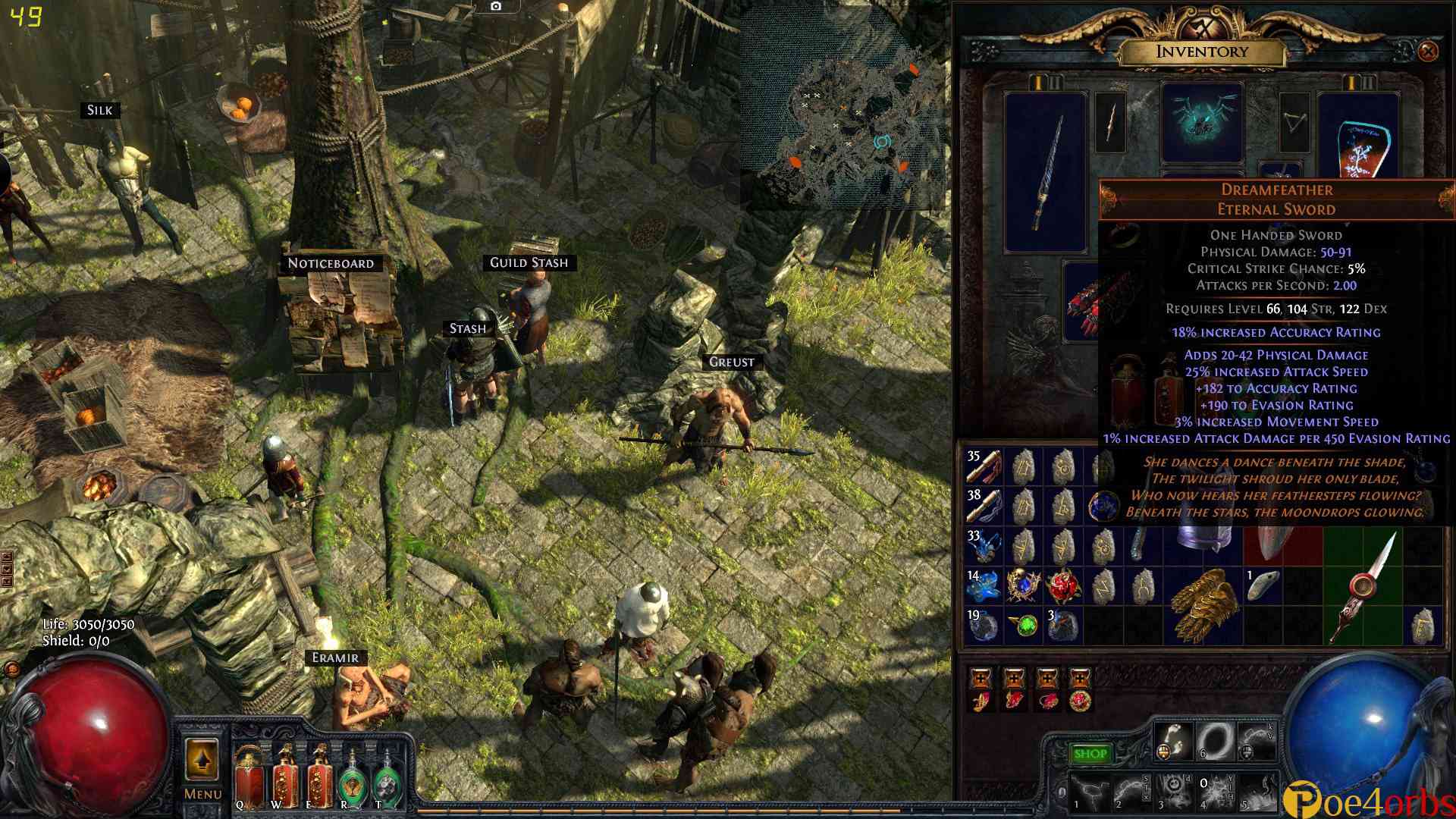 In Path of Exile you have two different resources that keep you from dying