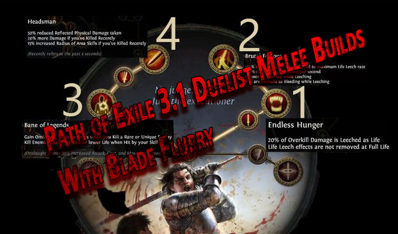 Path of Exile 3.1 Duelist Melee Builds With Blade Flurry poecurrencybuy.com