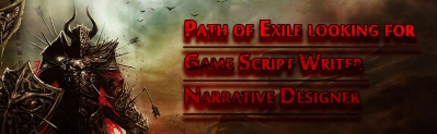 Path of Exile looking for Game Script Writer and Narrative Designer