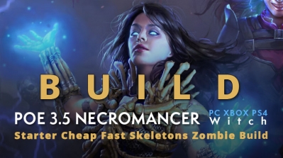 POE 3.5 Witch Necromancer Starter Skeletons Zombie Build (PC,XBOX,PS4)- High Clear Speed, Cheap, Relaxed Playstyle