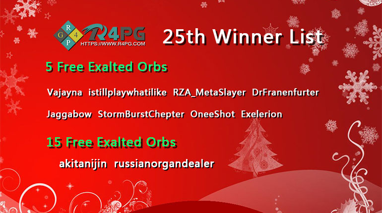 12/25/2019 Christmas Exalt Chaos Prize Winner !