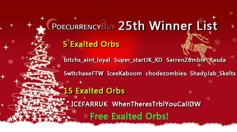 12/25/2019 Christmas Free Exalt Chaos Winner !