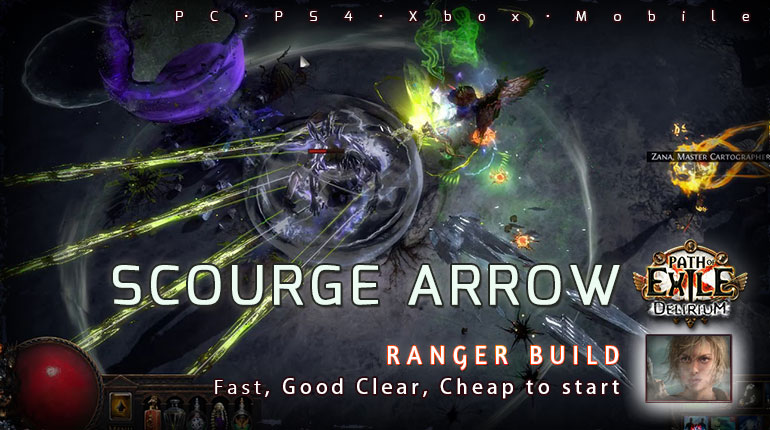 [3.10] PoE Delirium Ranger Scourge Arrow Pathfinder Fast Build (PC,PS4,Xbox,Mobile)