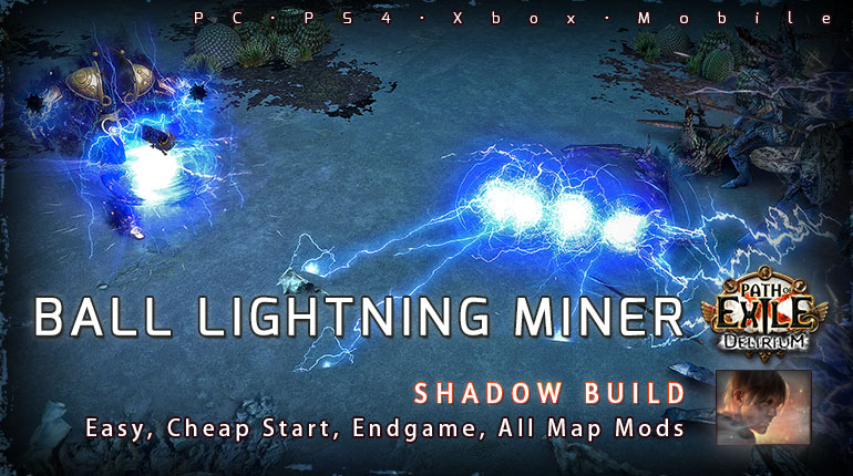 ] PoE Delirium Shadow Ball Lightning Mine Saboteur Starter Build -  