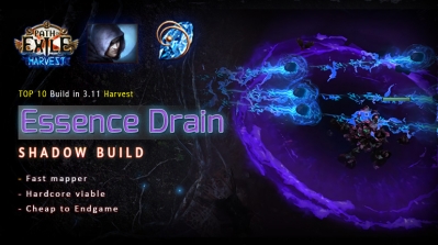 [Harvest] PoE 3.11 Shadow Essence Drain Trickster Starter Build (PC,PS4,Xbox,Mobile)